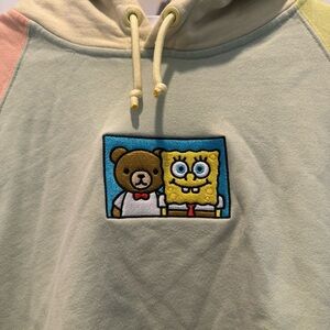 Unisex Spongebob X Teddy Fresh Hoodie Pastel Colorblock Sweatshirt